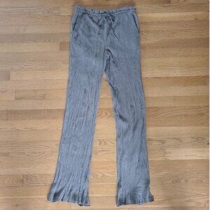 Zara Crinkle Gauze Pants Womens M Wide Leg Drawstring Casual Comfy